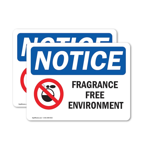 Signmission Fragrance Free Environment Sign With Symbol, 14 in W x Rectangle, Vinyl Decal OS-2PACK-NS-D-1014-L-12908 - main